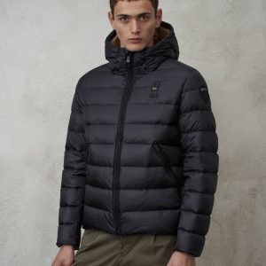 BLAUER -  Piumino Uomo con Cappuccio Acton Nero