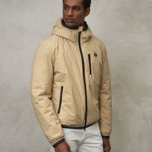 BLAUER - Piumino Uomo con Interno in Pelliccia Devon Biscotto