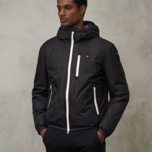 BLAUER - Piumino Uomo con Interno in Pelliccia Devon Nero