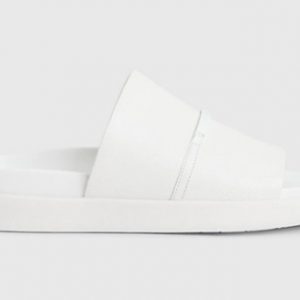 CALVIN KLEIN - Sandali in Pelle Craquelé Bianchi