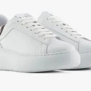 ARMANI EXCHANGE - Sneakers in pelle con dettaglio a contrasto Bianca