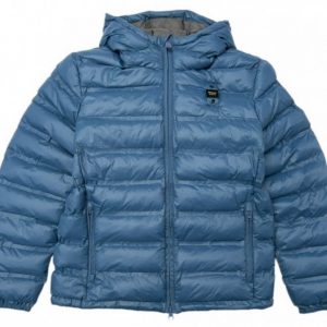 BLAUER - Giubbino Kids in nylon con cappuccio e imbottitura in ovatta Azzurro