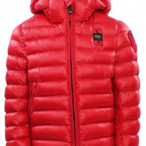 BLAUER - Giubbino Kids in nylon con cappuccio e imbottitura in ovatta Rosso