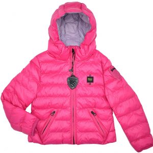BLAUER - Giubbino Kids in nylon con cappuccio e imbottitura in ovatta Fuxia