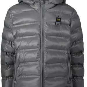 BLAUER - Giubbino Kids in nylon con cappuccio e imbottitura in ovatta Grigio