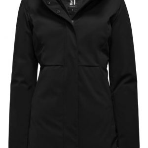 BOMBOOGIE - Parka Donna Bimaterico dalla Linea Avvitata Nero