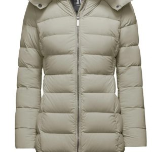 BOMBOOGIE - Piumino Donna in Nylon Stretch con Cappuccio Staccabile Grigio Cristallo
