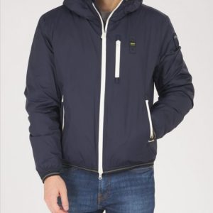 BLAUER - Piumino Uomo con Interno in Pelliccia Devon Blue