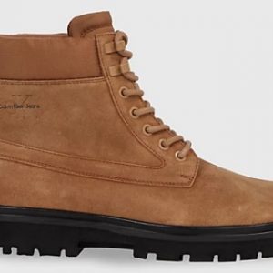 CALVIN KLEIN JEANS - Stivaletti Uomo in Camoscio Fango