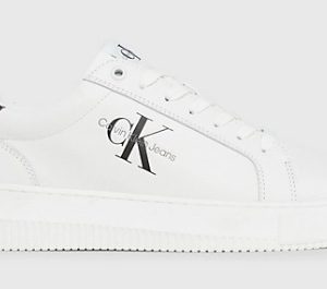 CALVIN KLEIN JEANS - Sneaker Uomo in Pelle Bianco-Nero