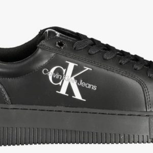 CALVIN KLEIN JEANS - Sneaker Basse Donna in Pelle Triplo Nero