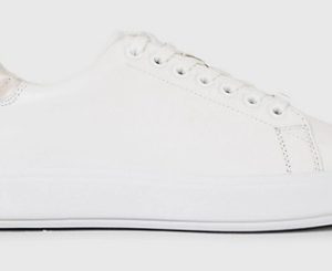 CALVIN KLEIN - Sneaker Raised Donna in Pelle Bianche/Cristallo