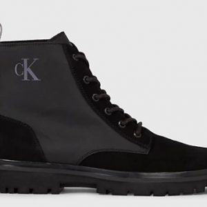 CALVIN KLEIN JEANS - Stivaletti Uomo in Camoscio Eva Mid Laceup Nero