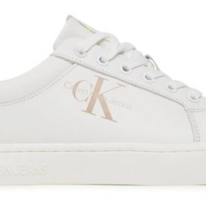 CALVIN KLEIN JEANS - Sneaker Uomo Classic Cupsole Contrasto Fluo Bianco
