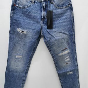 ICON - Jeans Uomo 5 Tasche Blue Denim Logo Retro