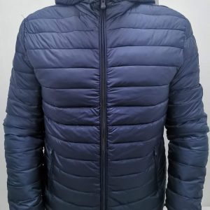 OVER/D - Piumino Uomo con Cappuccio Blu