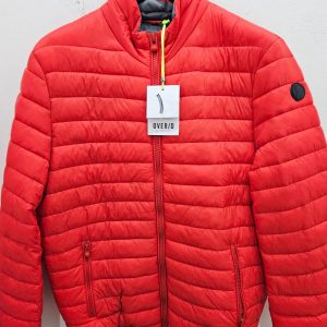 OVER/D - Piumino Uomo Collo Pistagna Rosso/Grigio