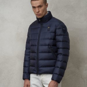 BLAUER - Piumino Uomo Imbottito Piuma Austin Blu