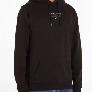 TOMMY HILFIGER - Felpa Uomo con Cappuccio Nero