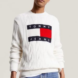 TOMMY HILFIGER - Pullover Uomo Essential in Maglia Intrecciata