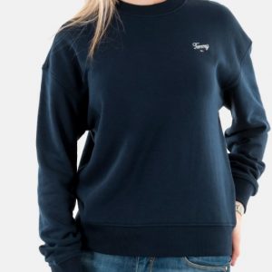 TOMMY HILFIGER - Felpa Donna con Girocollo Blu