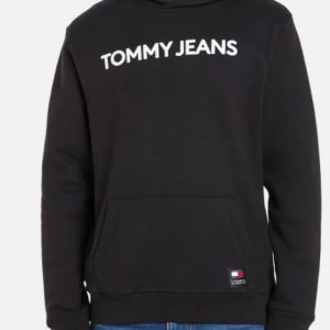 TOMMY HILFIGER - Felpa Uomo Classics con Cappuccio e Logo Nero
