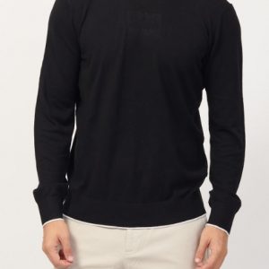 ARMANI EXCHANGE - Maglione Girocollo in Cotone Viscosa e Seta Nero o Bianco