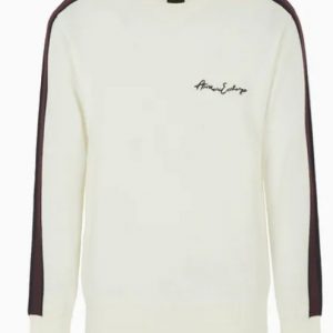 ARMANI EXCHANGE - Pullover Uomo Girocollo Casual Bianco