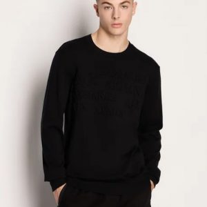 ARMANI EXCHANGE - Pullover Uomo Armani Sustainability Values Navy