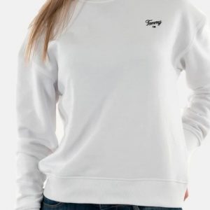 TOMMY HILFIGER - Felpa Donna con Girocollo Bianco