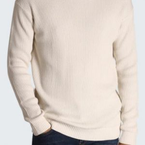 CALVIN KLEIN - Maglione in Cotone Monogramma Avorio