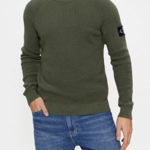 CALVIN KLEIN JEANS - Maglione Girocollo Uomo Verde Scuro