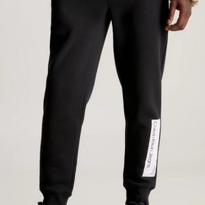 CALVIN KLEIN JEANS - Pantaloni Tuta Uomo in Felpa di Cotone Nero
