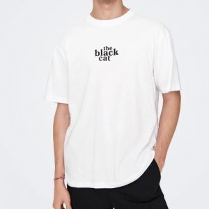 ONLY& SONS - O-Neck T-Shirt Uomo with Print Bianco
