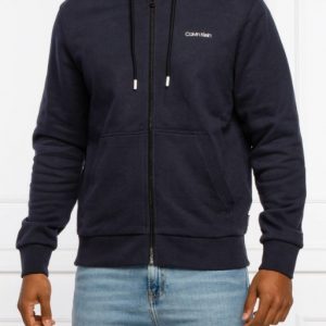 CALVIN KLEIN - Felpa Uomo Full Zip Blu Marino