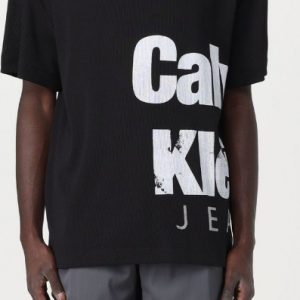 CALVIN KLEIN JEANS - Maglietta Uomo Varsity con Logo Audace Nero