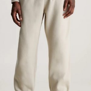 CALVIN KLEIN JEANS - Pantaloni Tuta Uomo in Cotone Taglio Relaxed Beige