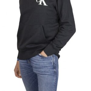 CALVIN KLEIN JEANS - Felpa Uomo con Cappuccio Nero
