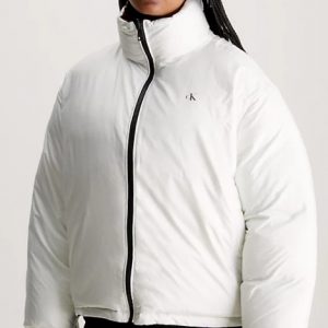 CALVIN KLEIN JEANS - Piumino Donna Imbottito Reversibile Stile Anni 90 Bianco/Marrone