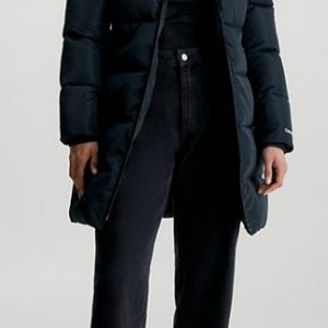 CALVIN KLEIN JEANS - Piumino Donna con Cappuccio Attillato Nero