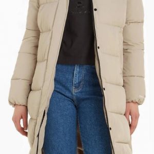 CALVIN KLEIN JEANS - Piumino Donna con Cappuccio Beige