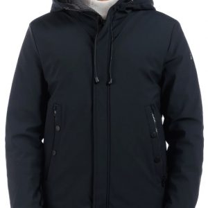 OVER/D - Giubbotto Uomo con Cappuccio Classic Nero