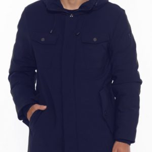 OVER/D - Parka Uomo con Cappuccio in Linea Blu