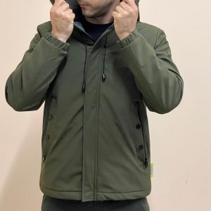 OVER/D - Giubbotto Uomo con Cappuccio Classic Verde Militare