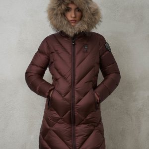 BLAUER - Piumino Donna Lungo Sfiancato Althea Mora int. Tulipano