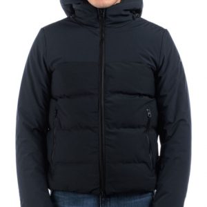 OVER/D - Giubbotto Corto Uomo con Cappuccio Trapuntato Blu