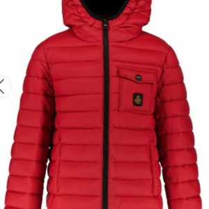 REFRIGIWEAR - Piumino Kids-Junior con Cappuccio e Tasca Rosso