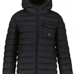 REFRIGIWEAR - Piumino Kids-Junior con Cappuccio e Tasca Blu/Nero