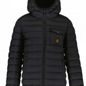 REFRIGIWEAR - Piumino Kids-Junior con Cappuccio e Tasca Nero