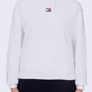 TOMMY HILFIGER - Felpa Donna Boxy con Cappuccio Celeste